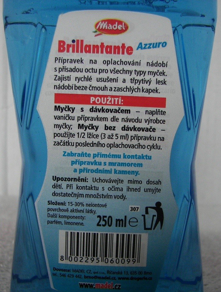 Madel Brillantante Azzurro Con Aceto Naturale 250 Ml