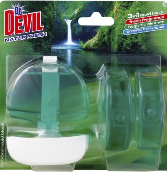 Dr. Devil 3v1 Natur Fresh tekut WC blok, koek + npl 3 55 ml